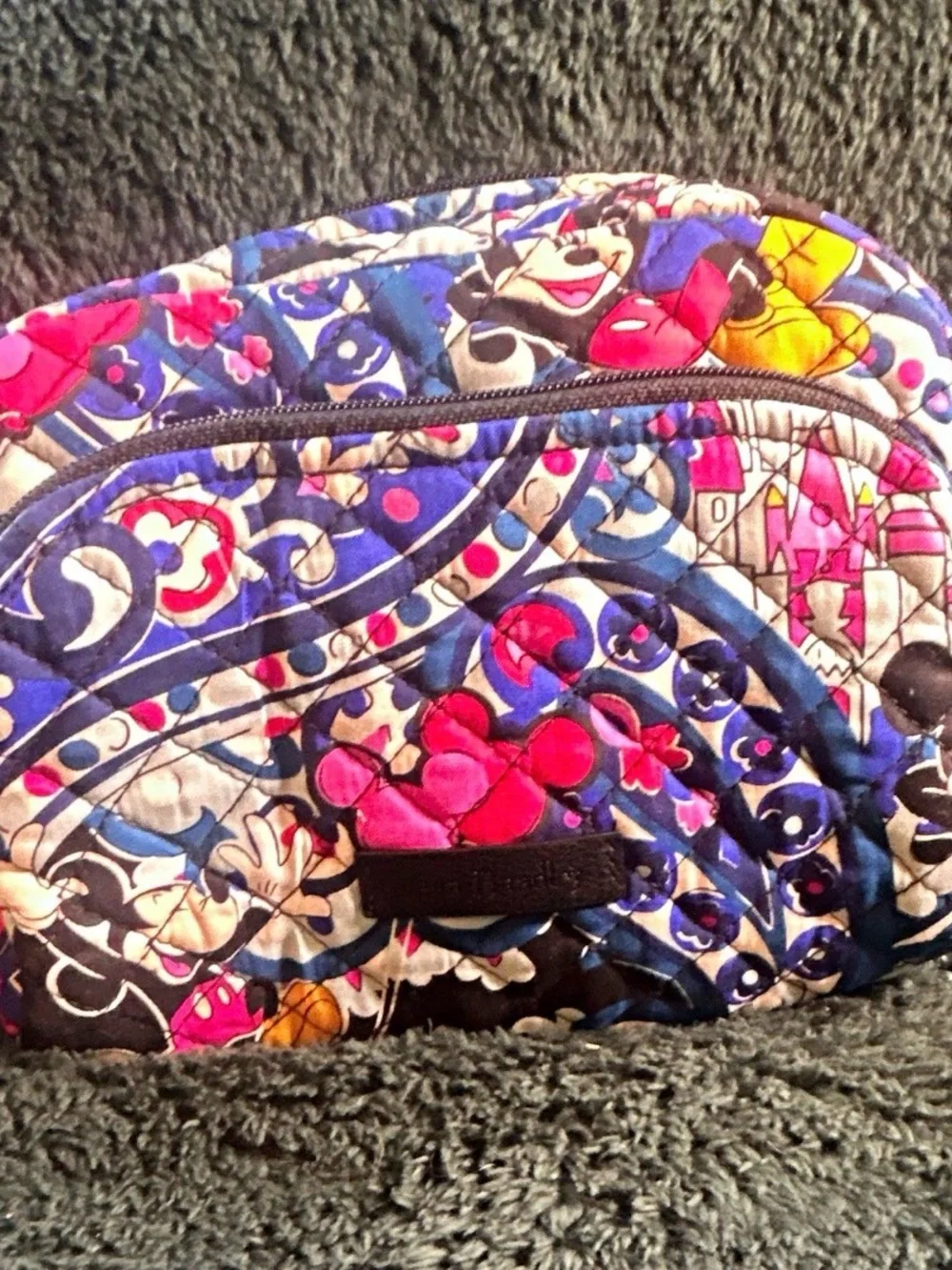 Vera Bradley Quilted Cosmetic Pouch in Pink, Blue & White Floral Print